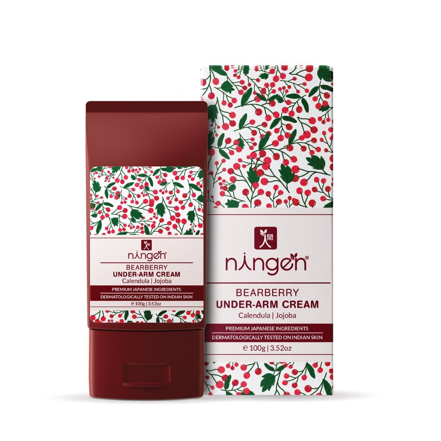 Ningen Bearberry Underarm Lightening Cream I Added Calendula and Jojoba Extracts I Dermatologically Tested, Paraben Free I Helps Brighten Dark Underarms I 100g