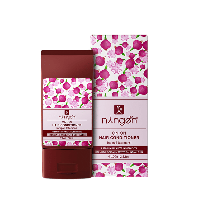 Ningen Onion Hair Conditioner I Enriched with Jojoba and Argan Oil I Dermatologically Tested, Paraben Free I For Silky, Strong and Shiny Hair I 100g