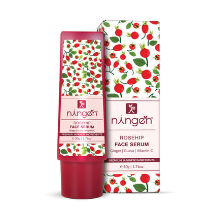 Ningen Rosehip Face serum I Goodness of Ginger, Guava, Vitamin-C I Dermatologically Tested, Paraben Free I Helps Reduce Fine Lines, Improve Overall Skin Texture I 50g