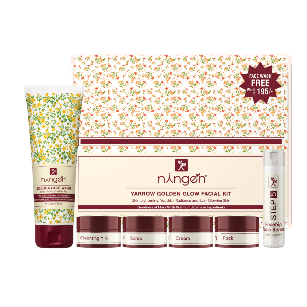 Yarrow Gold Facial Kit I Skin Lightening and Youthful Radiance + 100 gm Complementary Jojoba Face Wash