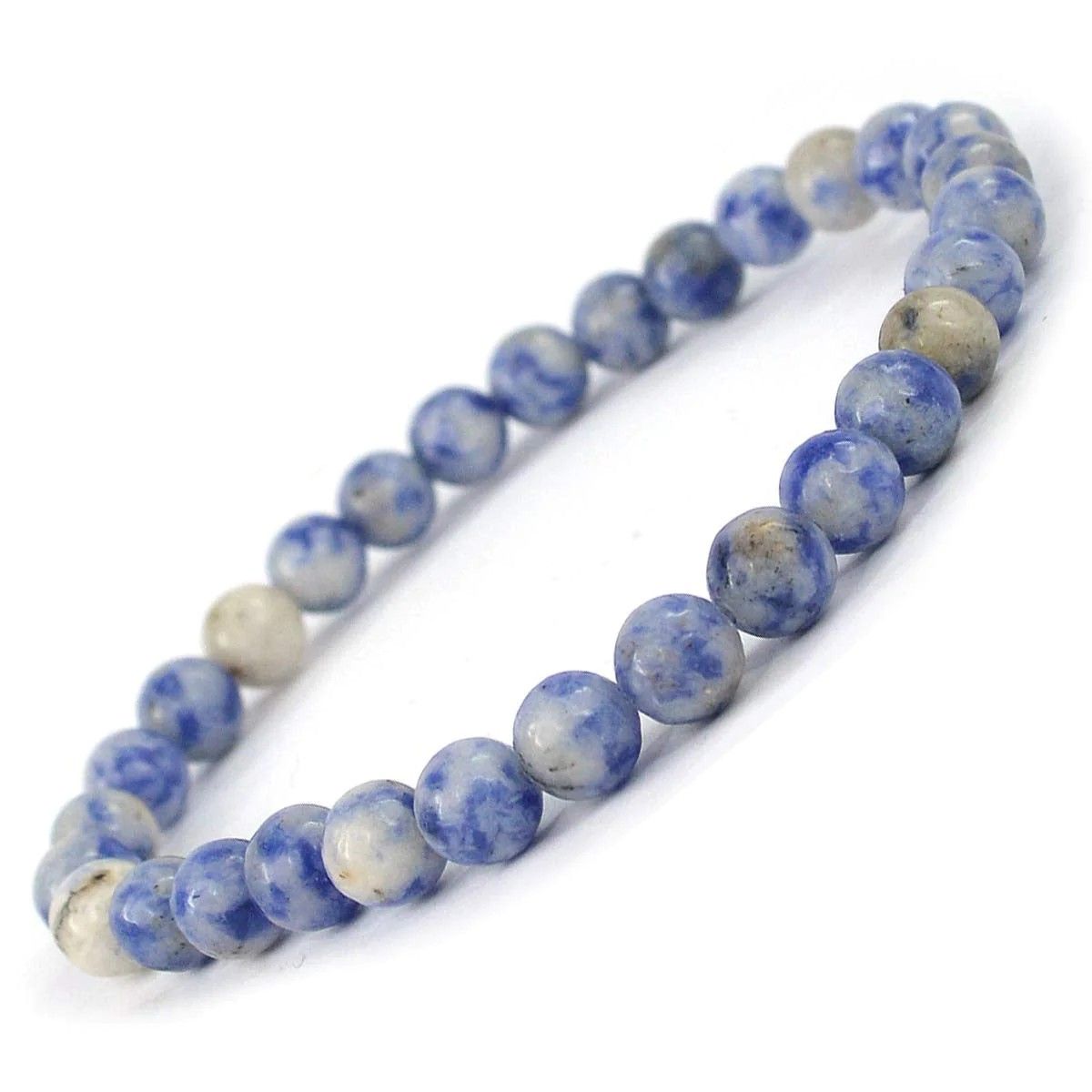 Ekdant Sodalite Crystal Bracelet 6mm Beads Lab Stretchable Elastic Bracelet Sodalite Semi precious Gemstone