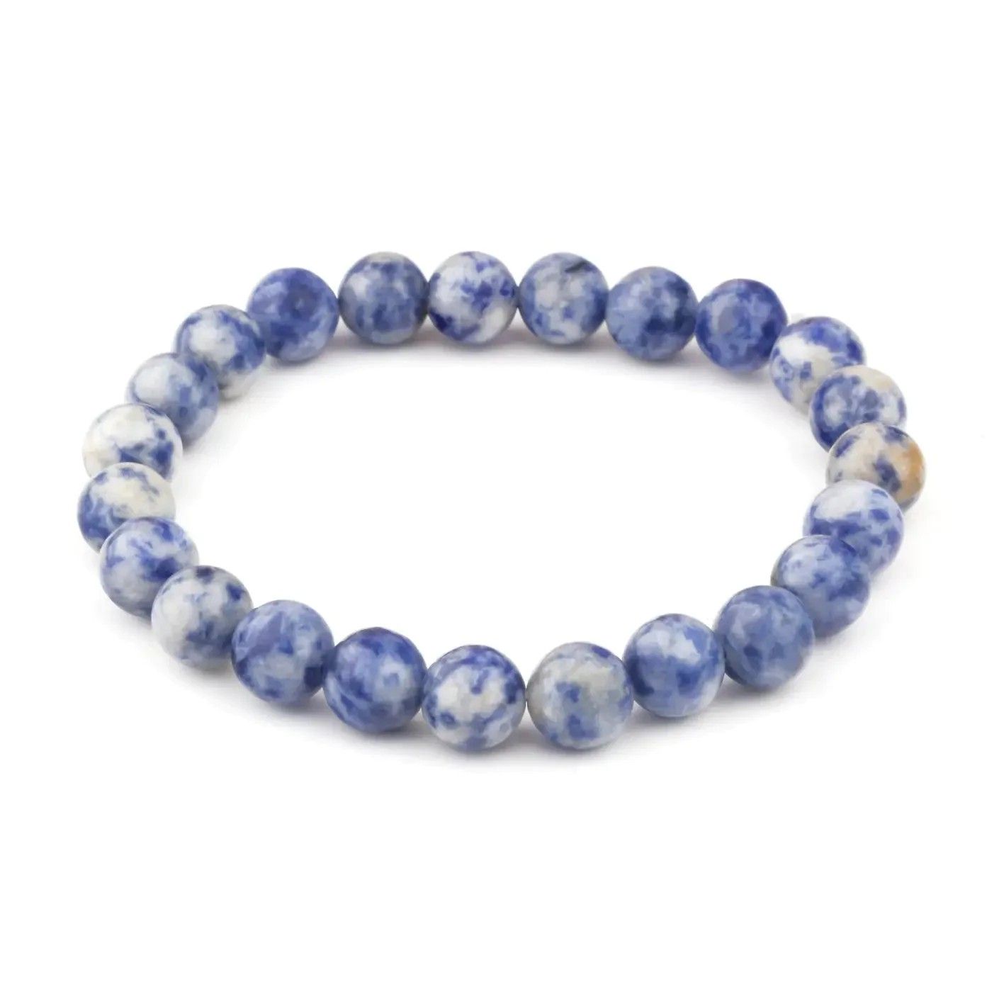 Ekdant Sodalite Crystal Bracelet 8 mm Beads Lab Stretchable Elastic Bracelet Sodalite Semi precious Gemstone