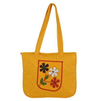 Banjara Handmade Diamond Design Handbag Yellow Color