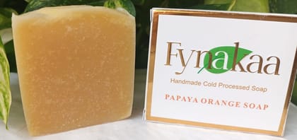 Fynakaa Papaya Orange Cold Processed Handmade Natural Organic Premium Luxury Soap useful for skin whitening brightening lightening glowing tanning