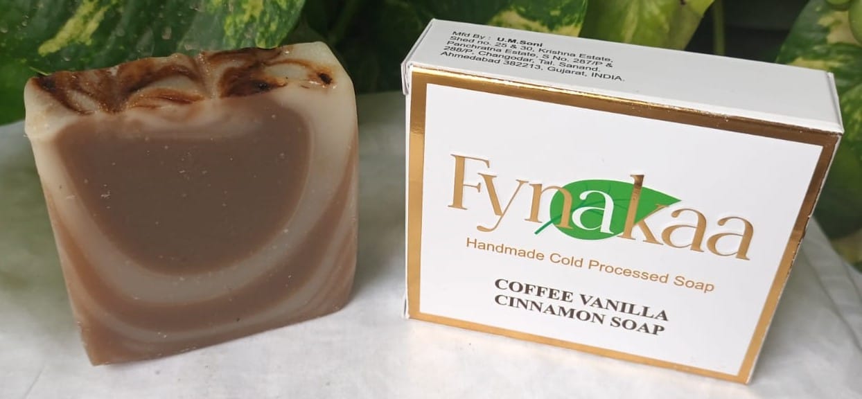 Fynakaa Coffee Vanilla Cinnamon Cold Processed Handmade Natural Organic Premium Luxury Soap for reenergizing and refreshing bath experience