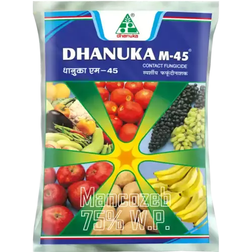 Dhanuka M-45 (Mancozeb 75% WP) Broad Spectrum Fungicide, Control of Blast, Early and Late Blight, Leaf Spot, Downey Mildew, AnthracnoseIn Stock