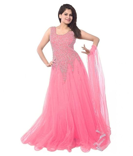 Buy Lyush Women's Red & Purple Brocade Floral Anarkali Maxi Dress Online at  Best Price | Distacart