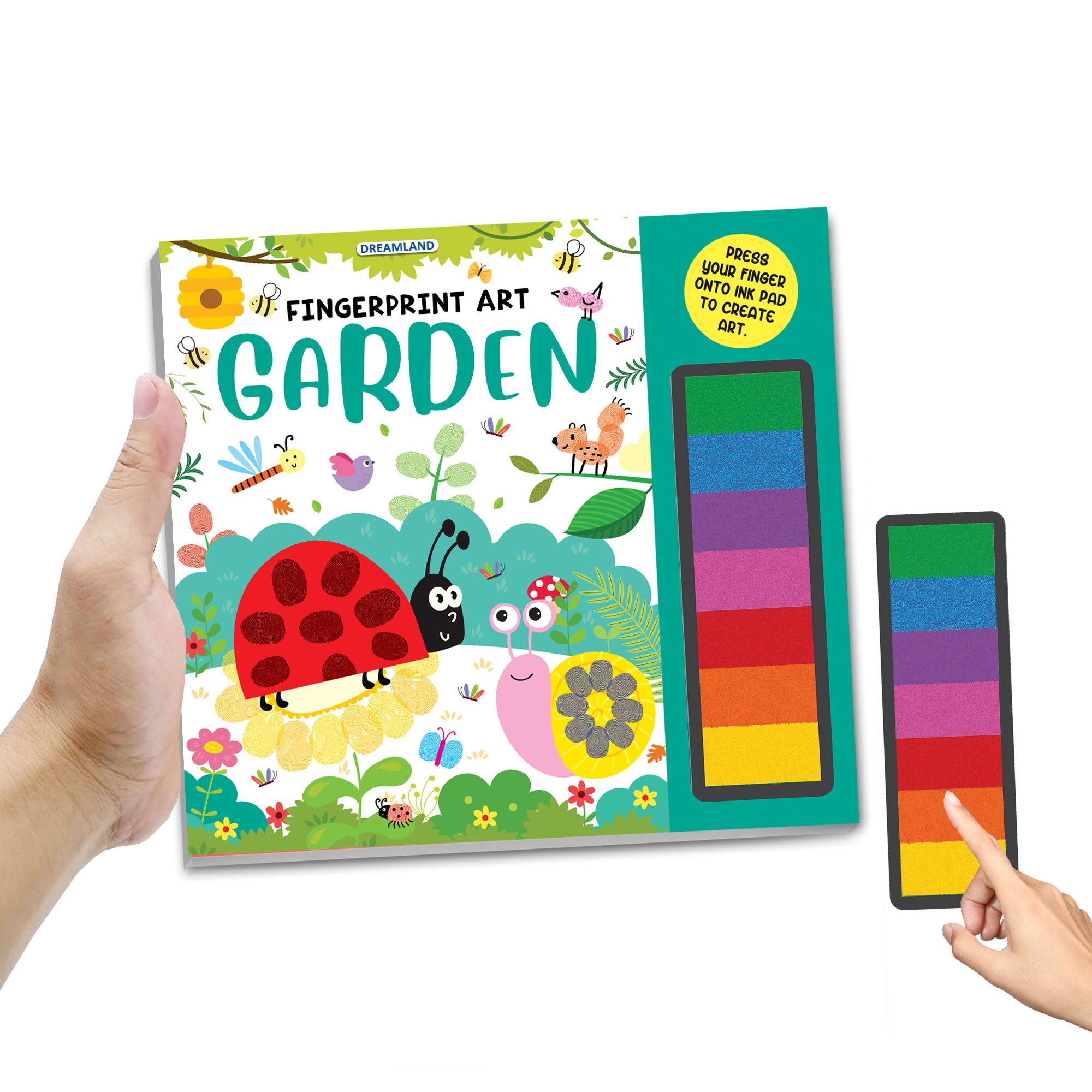 Fingerprint Art Activity Book for Children - Garden with Thumbprint Gadget