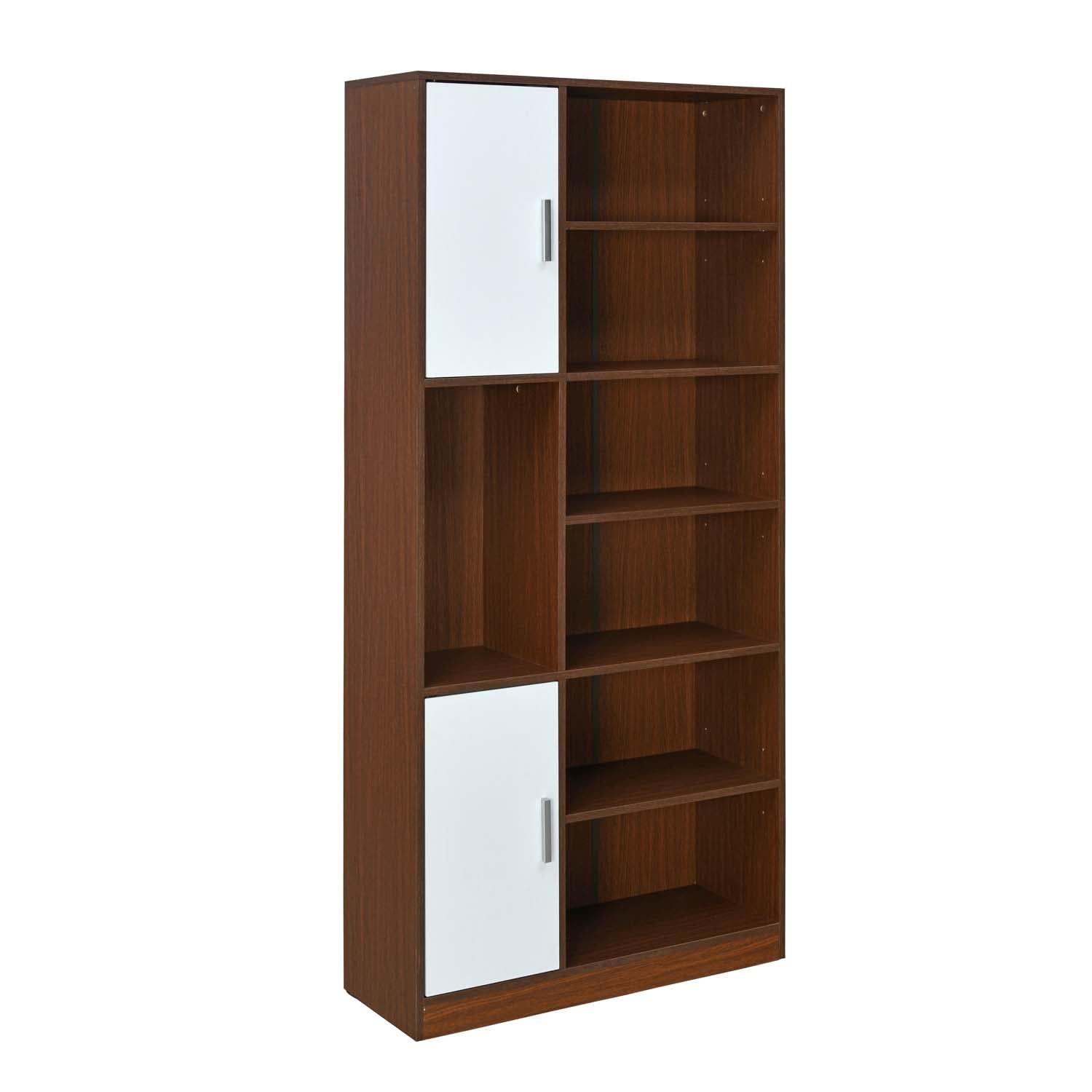 Wood Semi-Open Book Shelf (Finish Color - Urban Walnut)