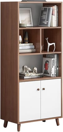 Bookshelf with Drawers, Simple Nordic Bookshelf, Independent Bookshelf Storage Display Cabinet, Suitable for Bedroom, Living Room, Home Office