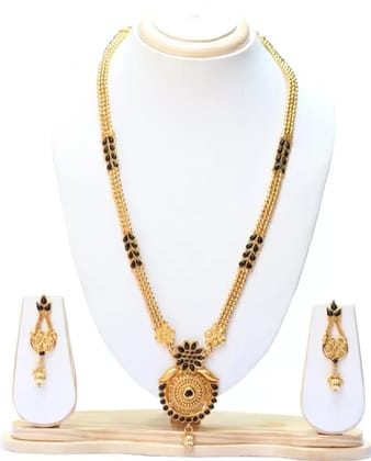 Swarajshop  Alloy Gold-plated Black Jewel Set  (Pack of 1)