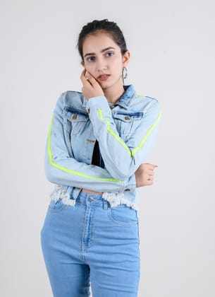 Women's Hand Painted Denim Jacket-Pow – Stylestone