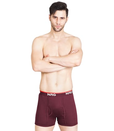 NRG Mens Cotton Assorted Colour Without Pocket Trunks ( Pack of 1 Maroon ) G11