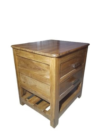 Gajanan Furniture Teak Wood Bedside Table