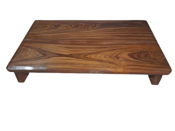 Gajanan Furniture Teak Wood Pooja Asana/Patla/Chowki/bajot for Sitting