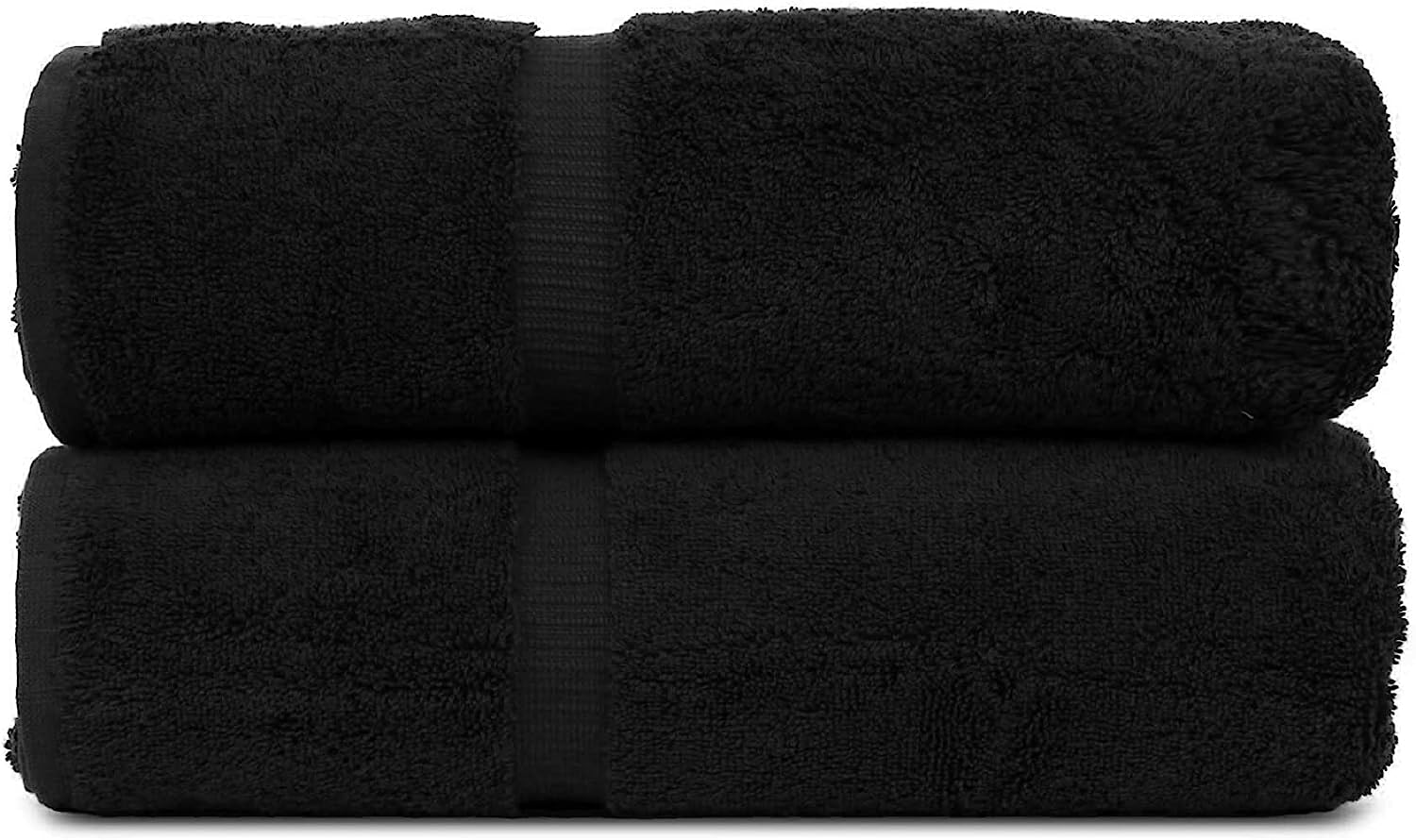 AYUS Bath Towel Set 30 x 60 inch,100% Ring Spun Cotton, Ultra Soft Highly Absorbent Machine Washable Hotel Spa Quality Bath Towels for Bathroom, 2 Bath Towels Black