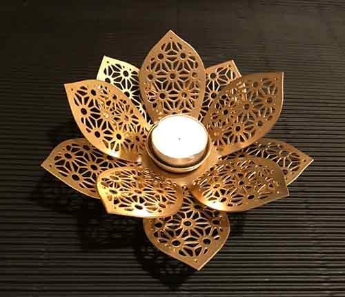 Filigree Lotus Candle Holder