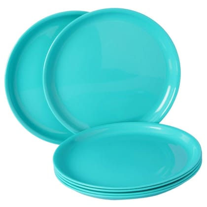 Incrizma Polypropylene Microwave Safe Break Resistant Dinner Plates, 6 Pieces, (Sea Green, Round)