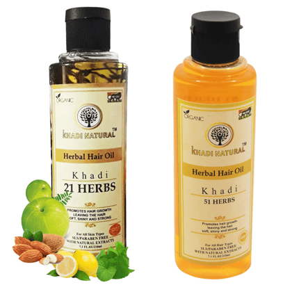 Khadi Natural 21 Herbs 51 Herbs Hair Oil 420ml - Herbal Hair Care for Strength, Shine, and Growth (21herbs 51 Herbs)