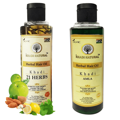 Khadi Natural 21 Herbs Amla Hair Oil 420ml - Herbal Hair Care for Strength and Shine (21 Herbs Amla)