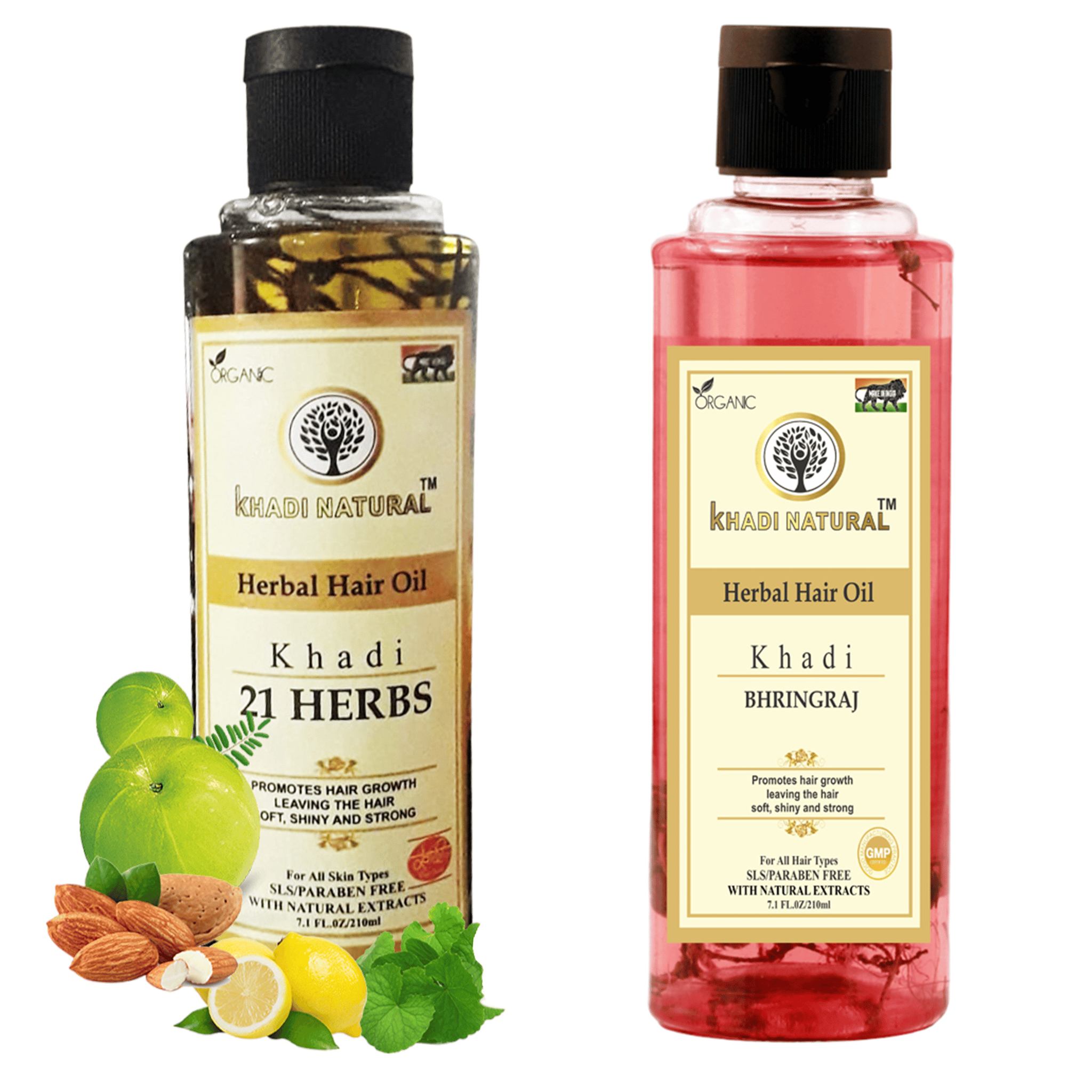 Khadi Natural 21 Herbs Bhringraj Hair Oil 420ml - Herbal Hair Care for Strength and Vitality (21 Herbs Bhringraj)