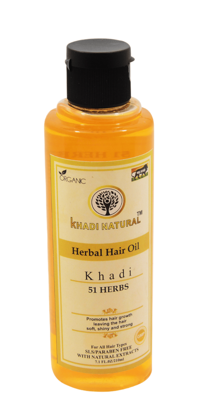 Khadi Natural 51 Herbs Hair Oil 210ml | Herbal Hair Care for Strength and Growth