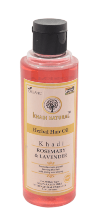 Khadi Natural Rosemary Lavender Hair Oil - 210ml, Herbal Hair Care Oil for Hair Strength and Relaxation