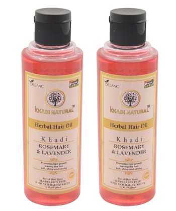 Khadi Natural Rosemary Lavender Hair Oil - 210ml, Herbal Hair Care Oil for Hair Strength and Relaxation (Rosemary)