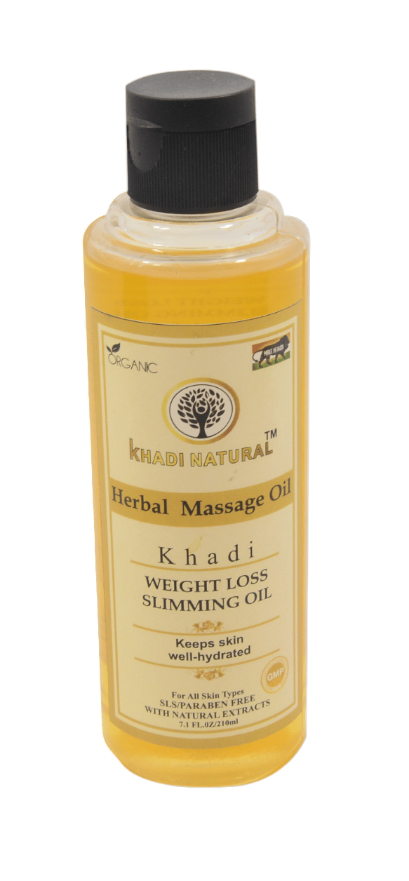 Khadi Organic Slimming Massage Oil - 210ml, Herbal Body Oil for Natural Weight Management