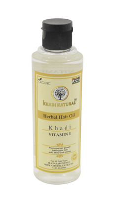 Khadi Natural Vitamin E Hair Oil - 210ml, Herbal Hair Oil for Nourishment and Shine (Vitamine E)