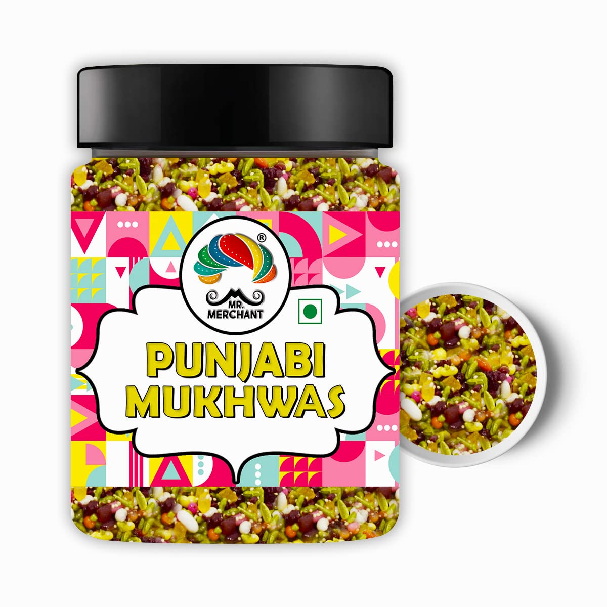 Mr. Merchant Punjabi Mukhwas, Traditional Mouth Freshener Mukhwas Mix (Pack of 1 (300gm Jar Pack))