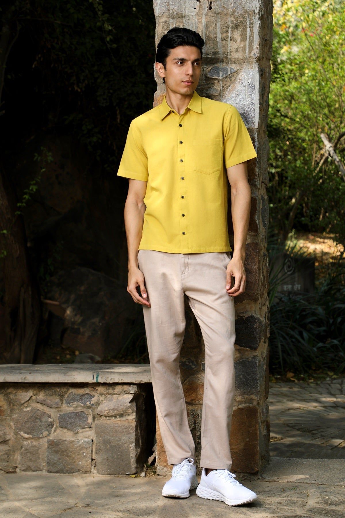 Musafir Mustard Half Sleeve Shirt