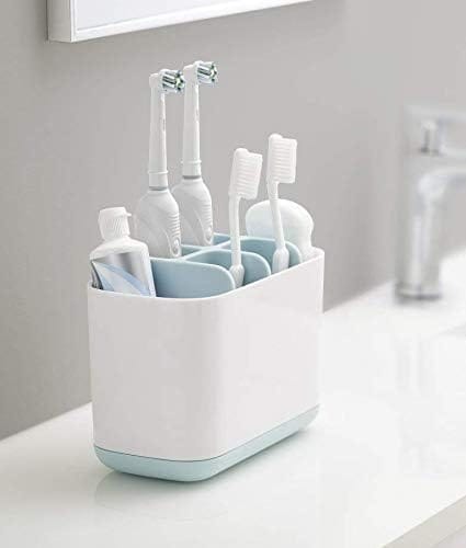 SR Plastic Multipurpose Storage Holder Stand For Bathroom Toothbrush Tongue Cleaner Soap Comb Razor Shaving Kit And Toiletries Cosmetics Organizer