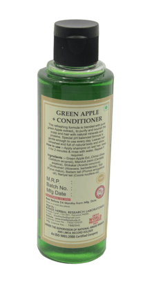 Khadi Natural Green Apple Conditioner Shampoo - 210ml, Herbal Hair Cleanser for Nourished and Refreshed Hair