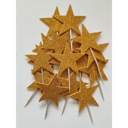 Partybus - Cupcake Topper Star Glitter - Yellow