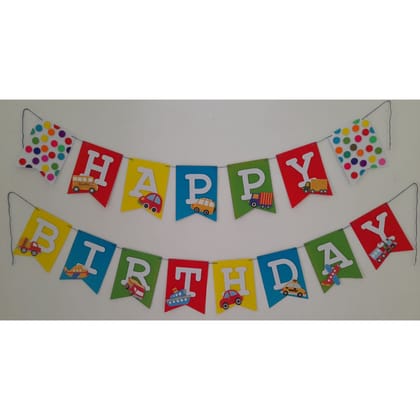 Partybus – Toy Vehicles Happy Birthday Banner