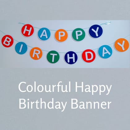 Partybus -  Colourful Happy Birthday Banner |  Vibrant colour Happy Birthday Banner