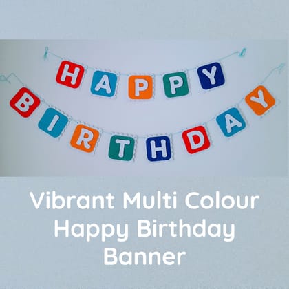 Partybus -  Vibrant Multi Colours Happy Birthday Banner |  Colourful Happy Birthday Banner
