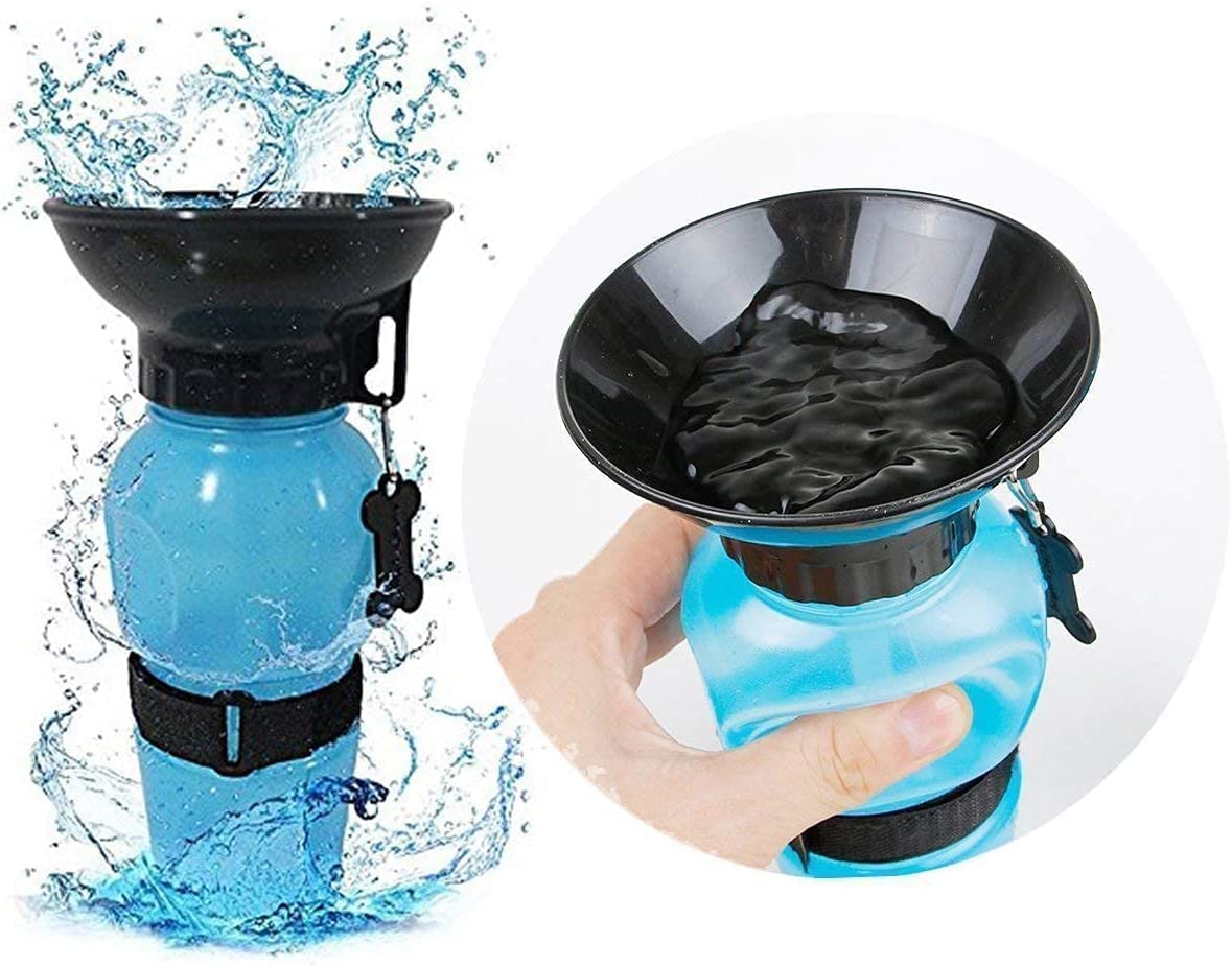 Q D Dog Cat Outdoor Travel Portable Feeder Sipper Water Bottle Water Dispenser Plastic Pet Bowl & Bottle