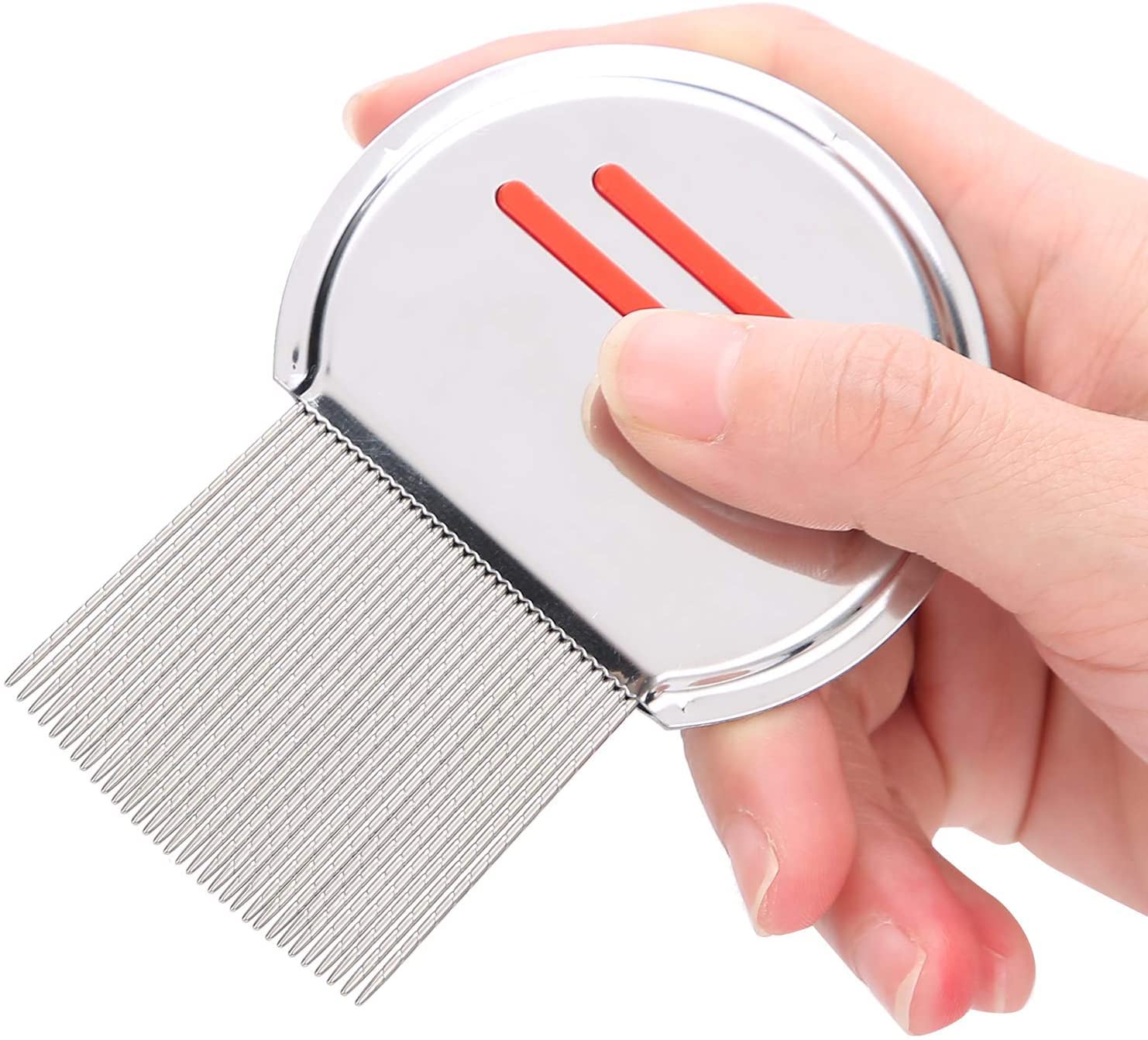 Q D Lice comb Red Stainless steel Lice Nit Comb, Remove lice egg, Lice Nit Comb For Women kids Girls Boy Toddler Babies