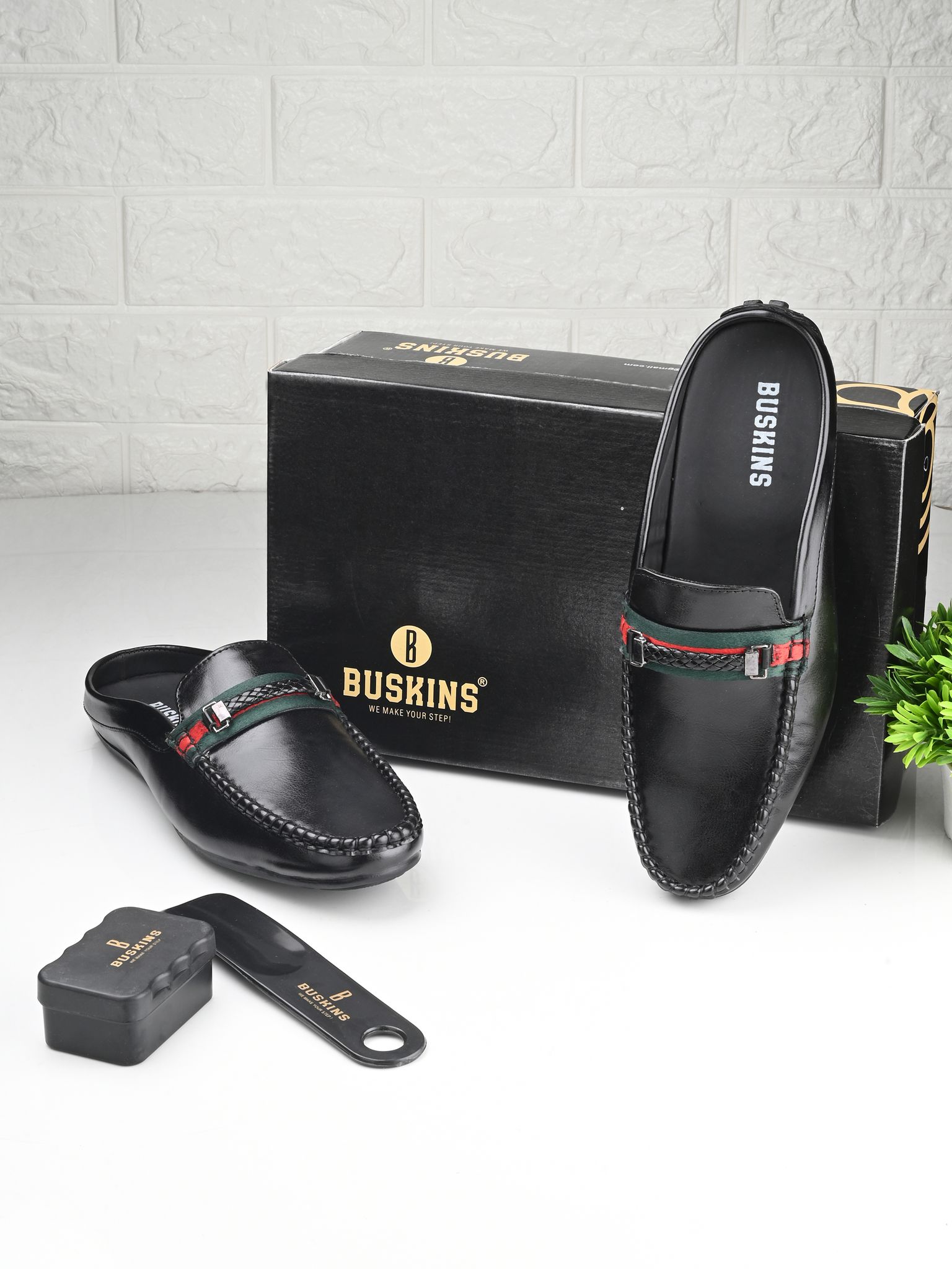 BUSKINS CASUAL MULES BA5659 BLACK