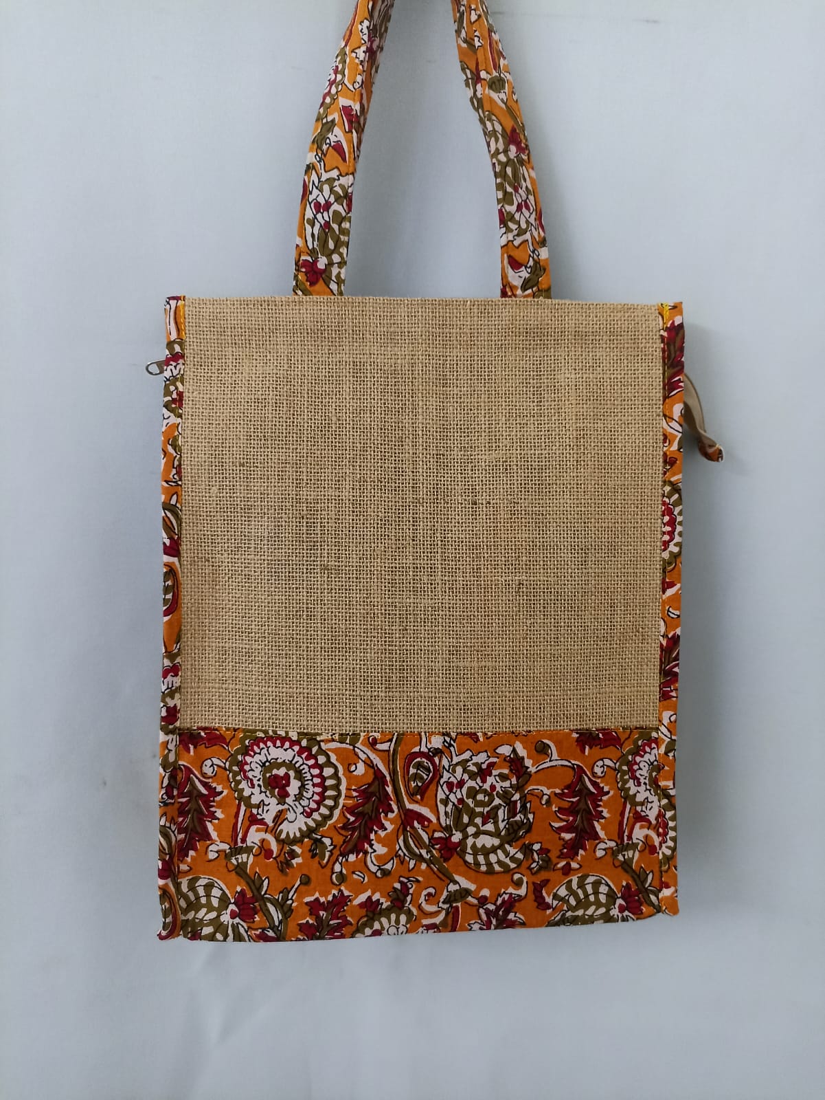 NVJB015-Orange Printed jute bag