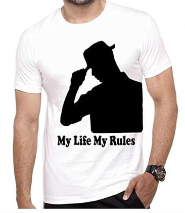 TEEGURUJI Graphic Printed | My Life My Rules | Stylish Cotton T-Shirt for Men's