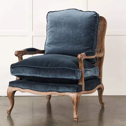 French Arm Chair Blue