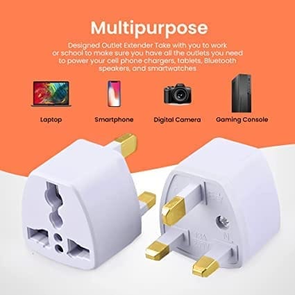 Type G, Universal Flat Pin 3Pin Travel Power Plug Converter Adapter