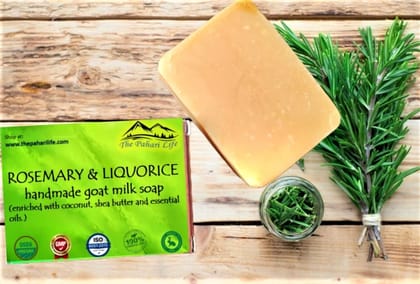 Rosemary & Liquorice Goat Milk Soap (Certified Organic Ingredients) - Normal Skin.