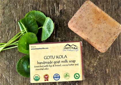 Gotu kola Goat Milk Soap with Figs & Fennel (Certified Organic Ingredients) - Dry Skin.