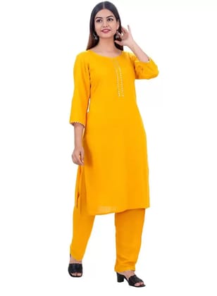 Fashion Senora Women Viscose Rayon Kurta Palazzo Set