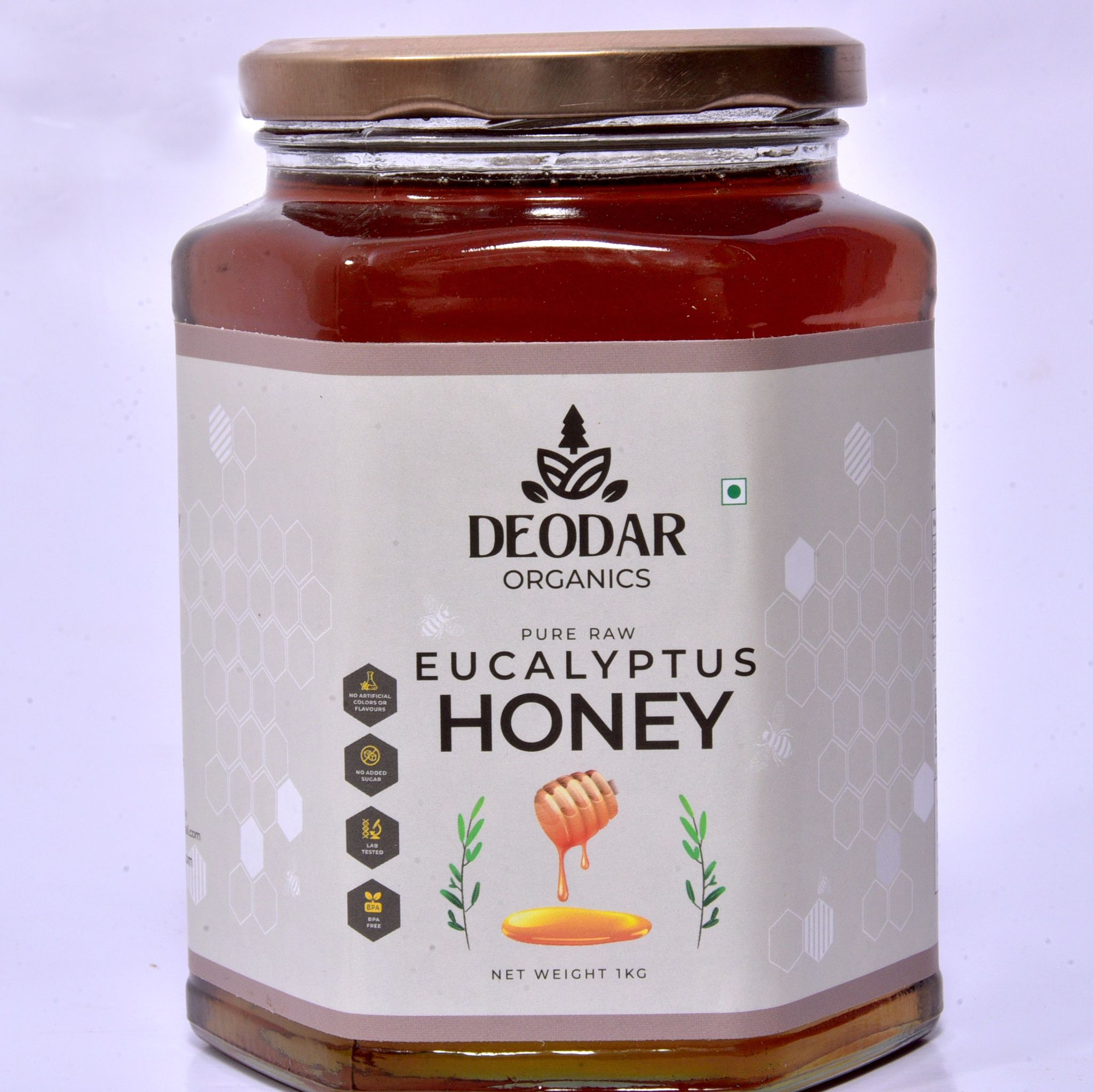 Deodar organics' 100% Pure Raw Eucalyptus Honey (500 GM)