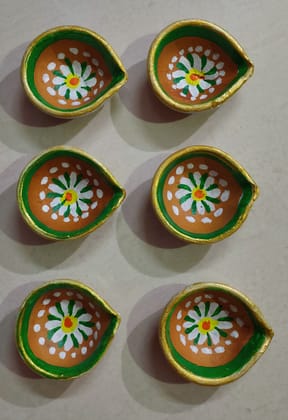 6 Small Size colourful Diya.
